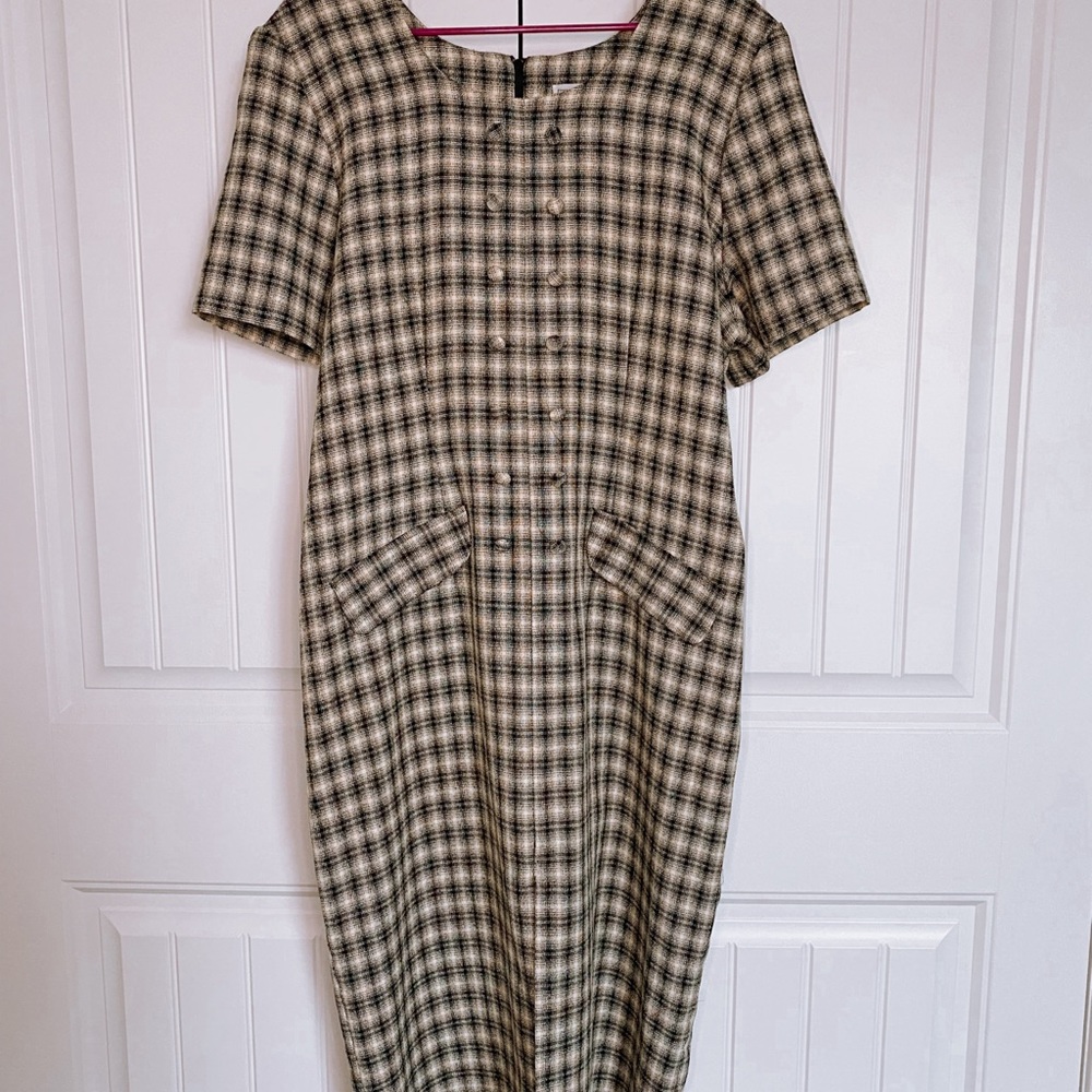 DBY Ltd Vintage 1990s Plaid Teacher Dress